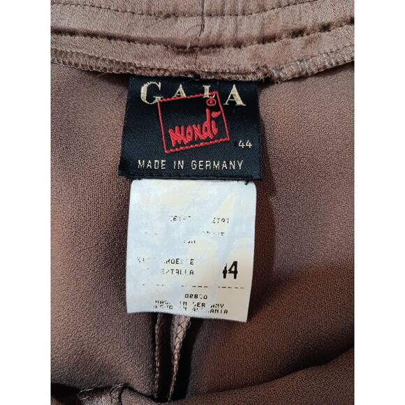 MONDI GALA Vintage Suit Set XL Satin Flowy Pants Belted Top Jacket Dressy Event - Picture 14 of 16